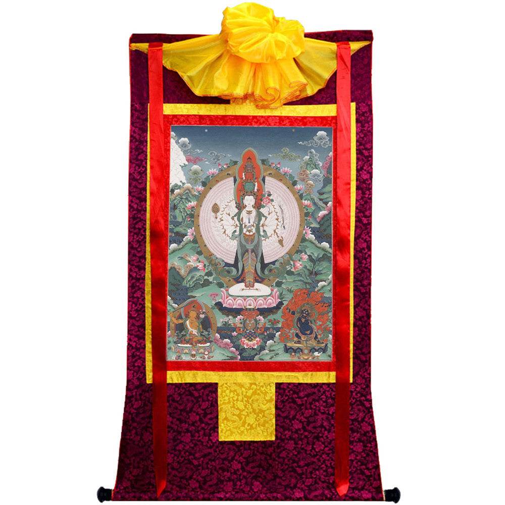 The Thousand-hand Avalokiteshvara - Tibetan thangka painting, view 5