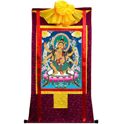 Mind-Parnashavari - Tibetan thangka painting, view 5