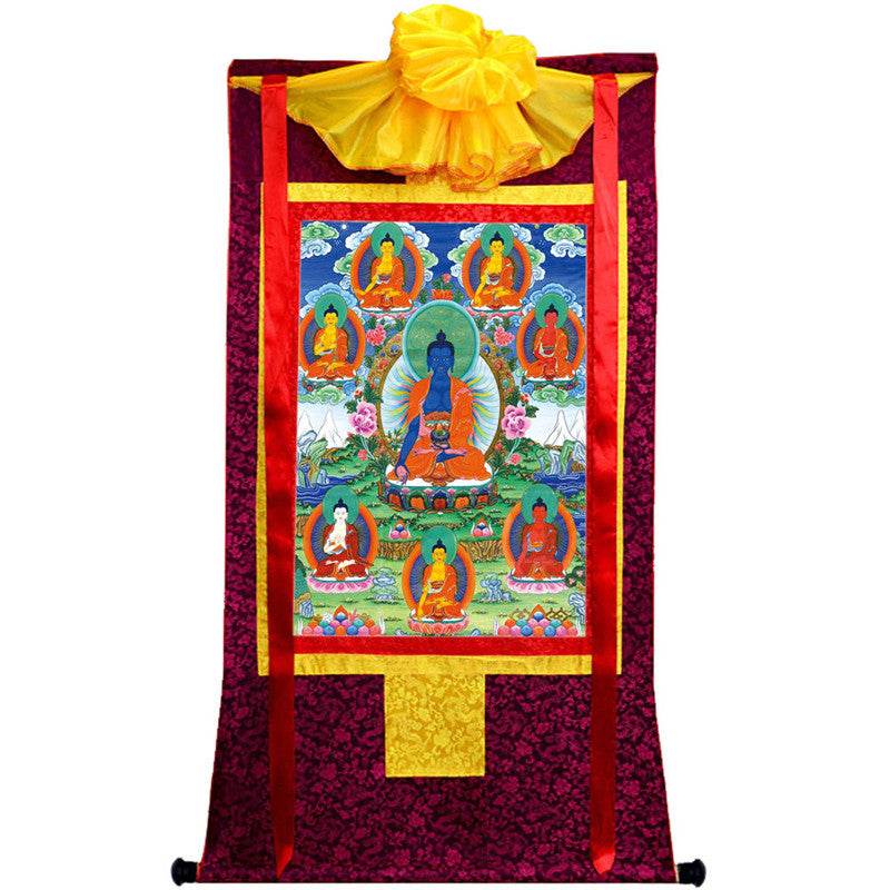 Bhaisajyaguru - Eight Medicine Buddhas Image - Tibetan thangka painting, view 10