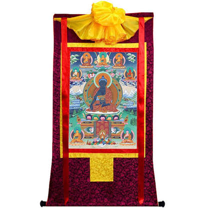 Medicine Buddha Image - Tibetan thangka painting, view 10