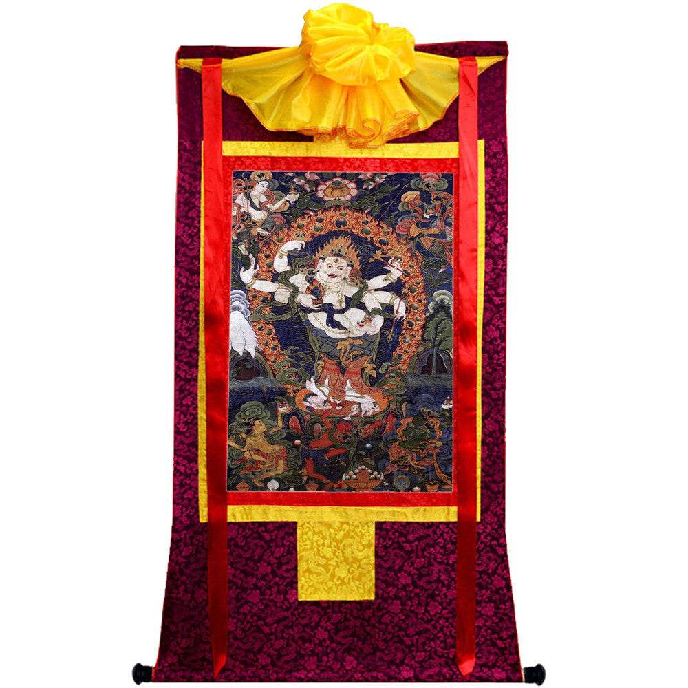 White Mahakala - 17th Century Old Version - Tibetan thangka painting, view 5