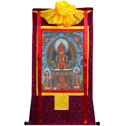 Amitayus Image - Tibetan thangka painting, view 10