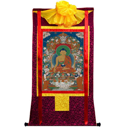 Shakyamuni Image - Tibetan thangka painting, view 10