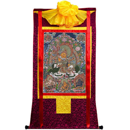 Vaishravana / Vaisravana - Tibetan thangka painting, view 5