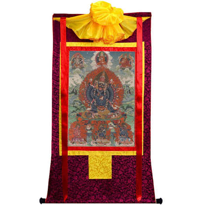Vajrabhairava / Yamantaka - 17th Century Old Version - Tibetan thangka painting, view 5