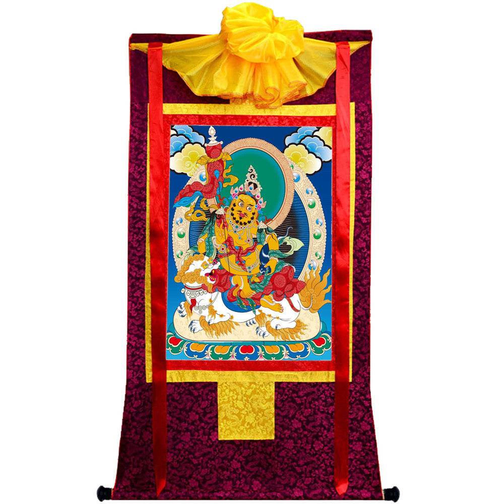 Vaishravana / Vaisravana - Tibetan thangka painting, view 5