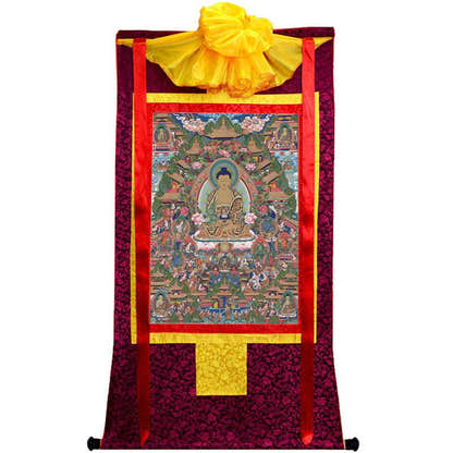 Amitabha in Pure Land Image - Tibetan thangka painting, view 10