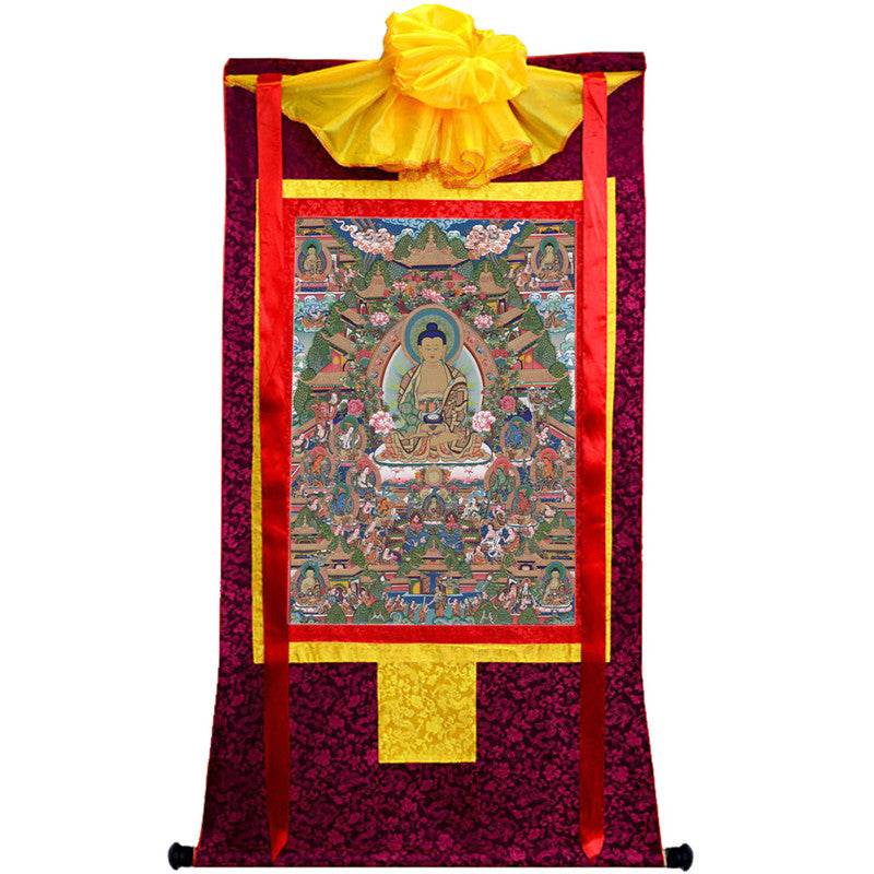 Amitabha in Pure Land Image - Tibetan thangka painting, view 10