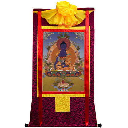 Bhaisajyaguru - Medicine Buddha Image - Tibetan thangka painting, view 10