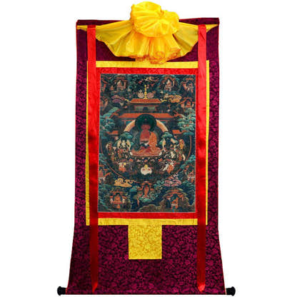 Amitabha - 18th Century Old Version - Tibetan thangka painting, view 5