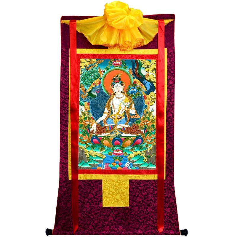 White Tara - Tibetan thangka painting, view 5