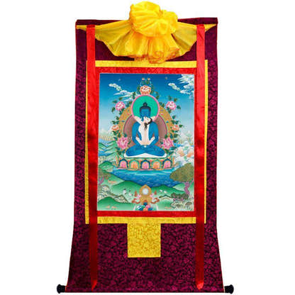 Samantabhadra in Yab Yum - Tibetan thangka painting, view 5