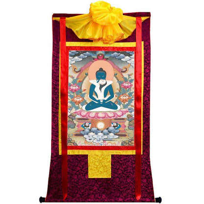 Samantabhadra in Yab Yum - Tibetan thangka painting, view 5