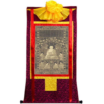 Kassapa Buddha - Tibetan thangka painting, view 5