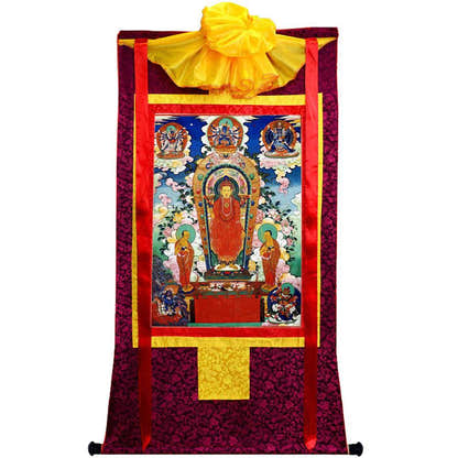 Buddha of Sandalwood Merit - Tibetan thangka painting, view 5
