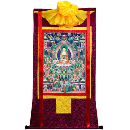 Sukhavati - Pure Land Image - Tibetan thangka painting, view 10