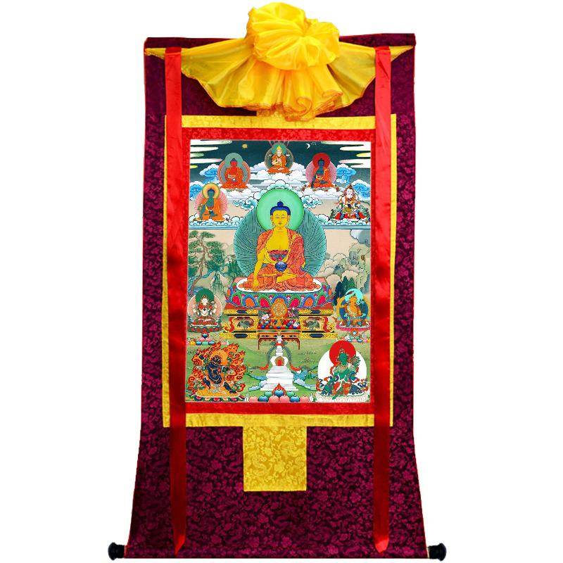 Shakyamuni - Tibetan thangka painting, view 5