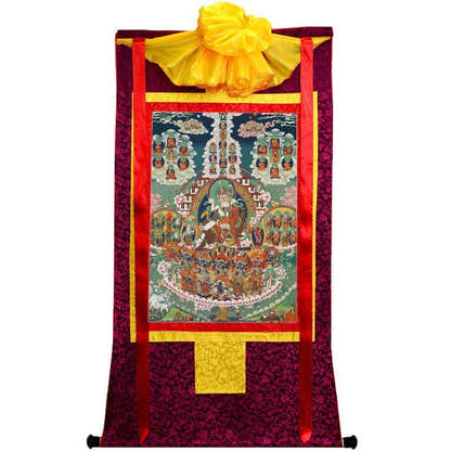 Padmasambhava - Guru Rinpoche on Refuge Tree - Tibetan thangka painting, view 20