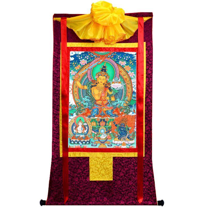 Manjusri Thangka - Tibetan thangka painting, view 5
