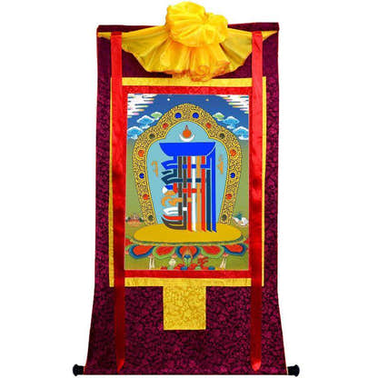 Kalachakra Symbol - Tibetan thangka painting, view 5