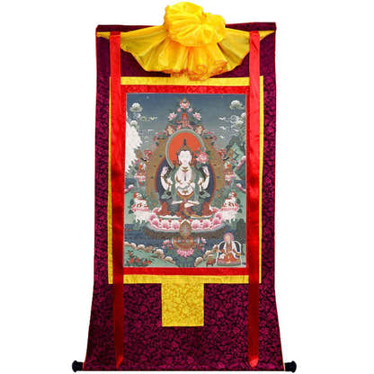Chenrezig Image - Tibetan thangka painting, view 10