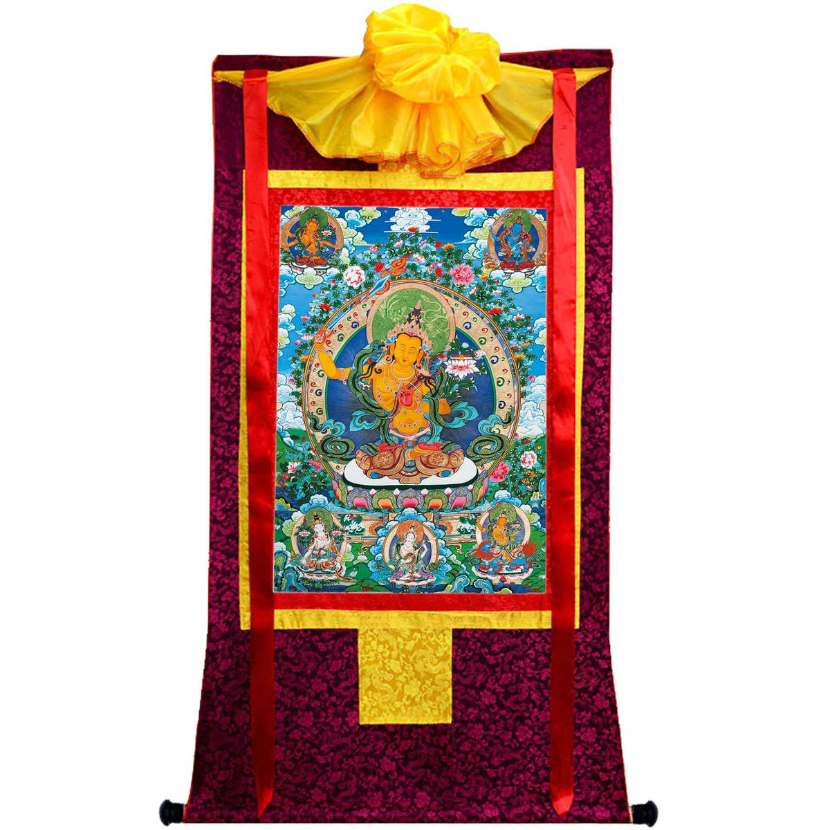 Manjushri - Tibetan thangka painting, view 5