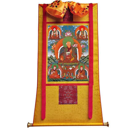 The Sa skya School's Five Forefathers - Tibetan thangka painting, view 6