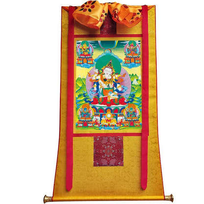 Vajrasattva in Yab Yum - Tibetan thangka painting, view 21