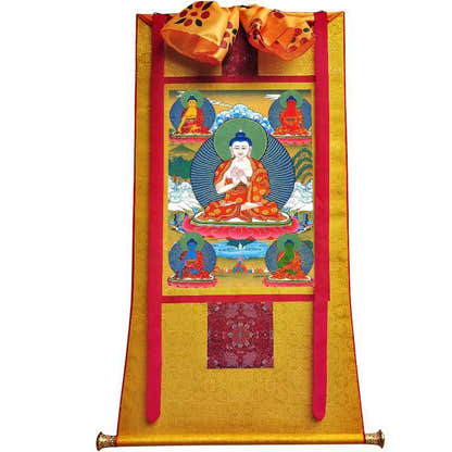 The Mandala of Five Dhyani-Buddhas of Vajradhatu - Tibetan thangka painting, view 6