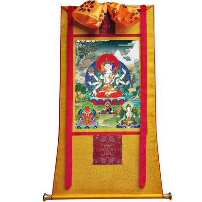 Victorious Crown Ushnisha Vijaya - Tibetan thangka painting, view 6