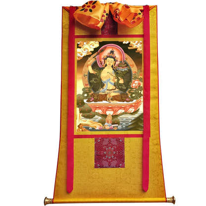 Manjusri Image - Tibetan thangka painting, view 11