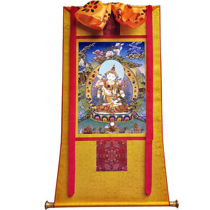 Vajrasattva in Yab Yum - Tibetan thangka painting, view 18