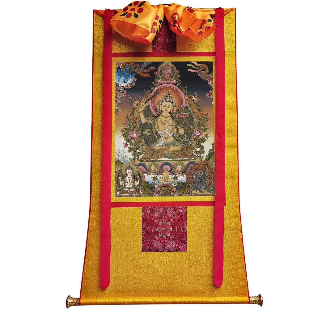Manjusri - Tibetan thangka painting, view 6