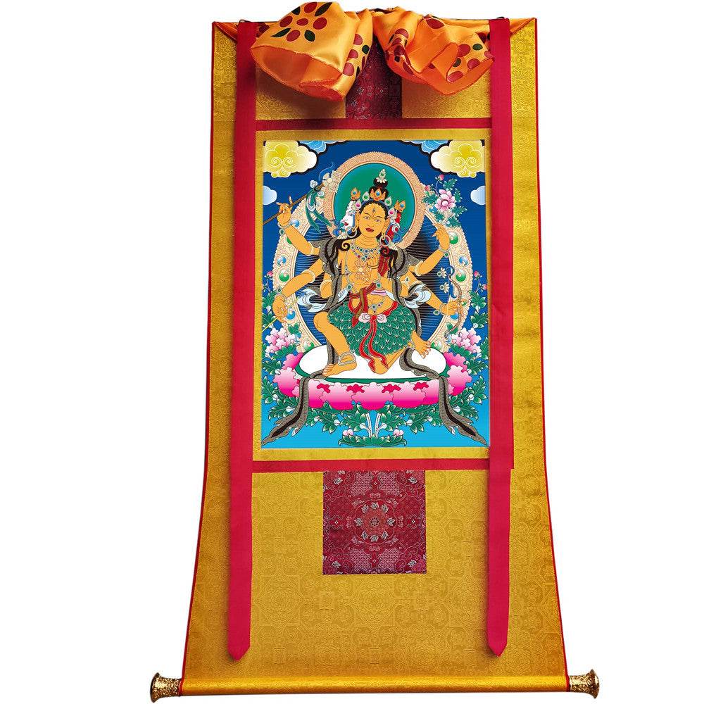 Mind-Parnashavari - Tibetan thangka painting, view 6