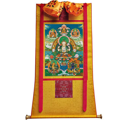 Chenrezig Image - Tibetan thangka painting, view 11