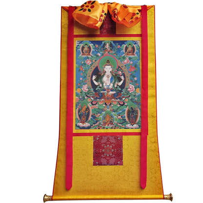 Chenrezig Image - Tibetan thangka painting, view 11