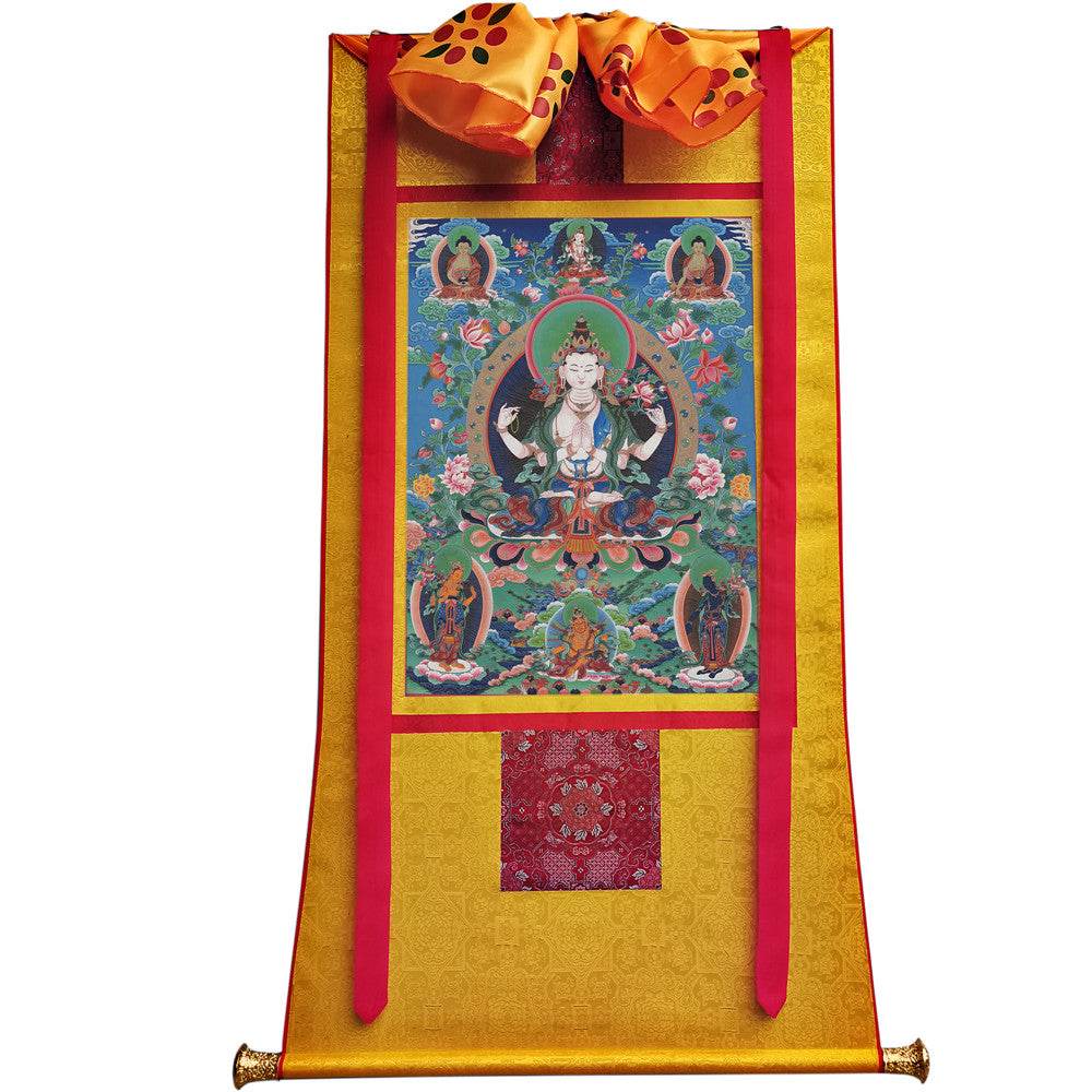 Chenrezig Image - Tibetan thangka painting, view 11