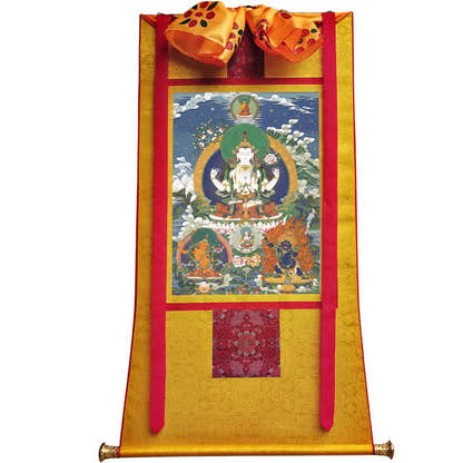 Chenrezig Image - Tibetan thangka painting, view 11