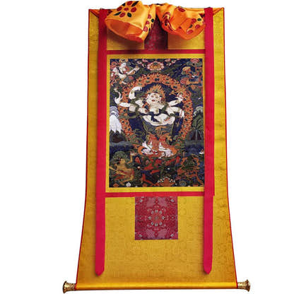 White Mahakala - 17th Century Old Version - Tibetan thangka painting, view 6