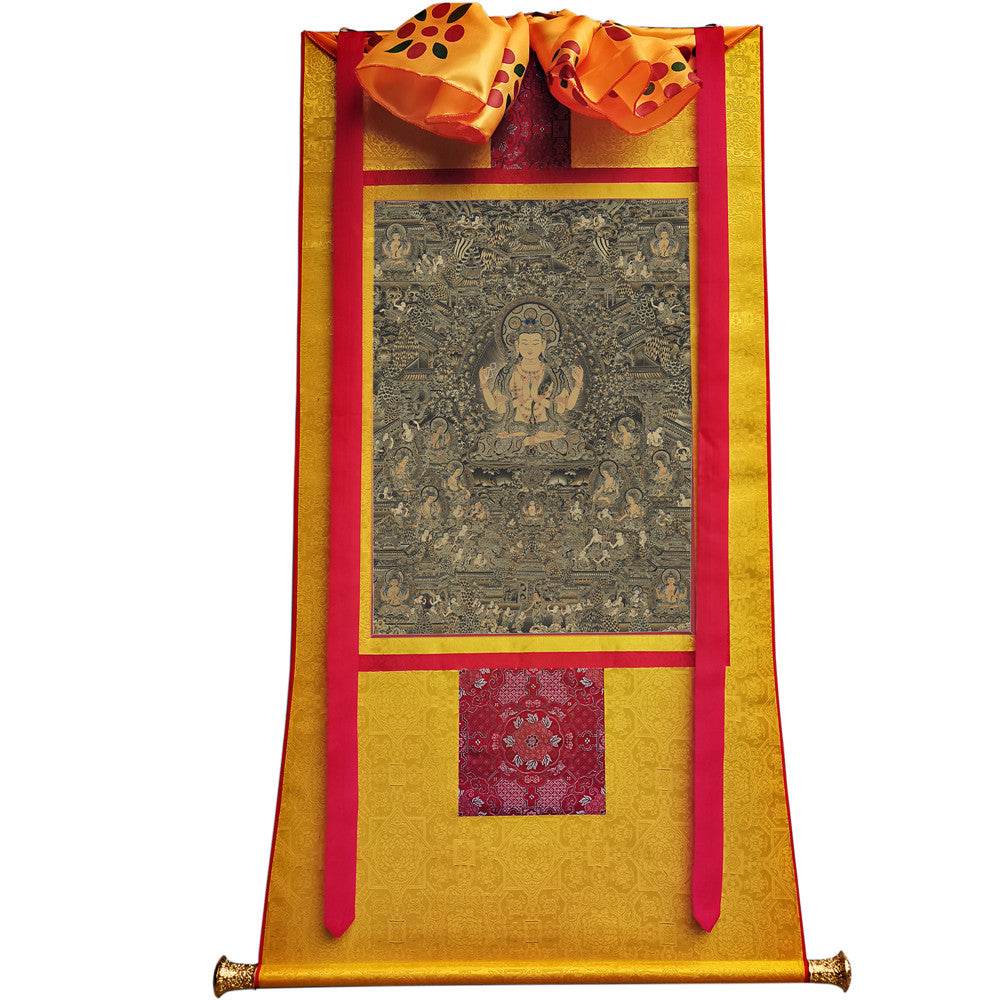 Chenrezig Image - Tibetan thangka painting, view 11