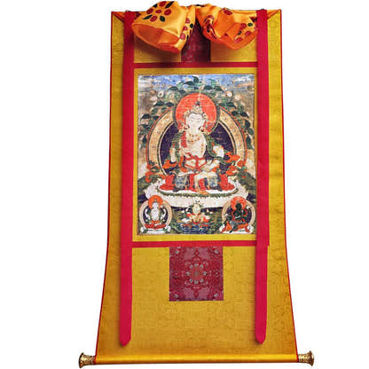 Vajrasattva - 14th Century Old Version - Tibetan thangka painting, view 18