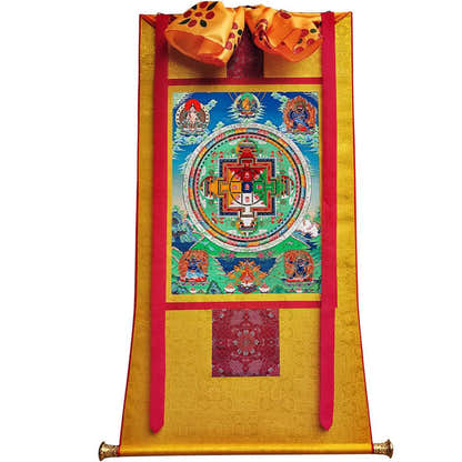 Vajrabhairava / Yamantaka Madala - 17th Century Old Version - Tibetan thangka painting, view 6