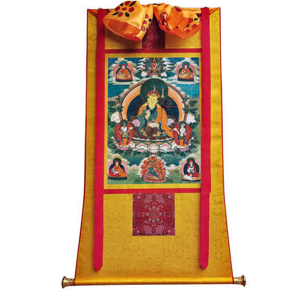 Padmasambhava - Guru Rinpoche - 17th Century Version - Tibetan thangka painting, view 6