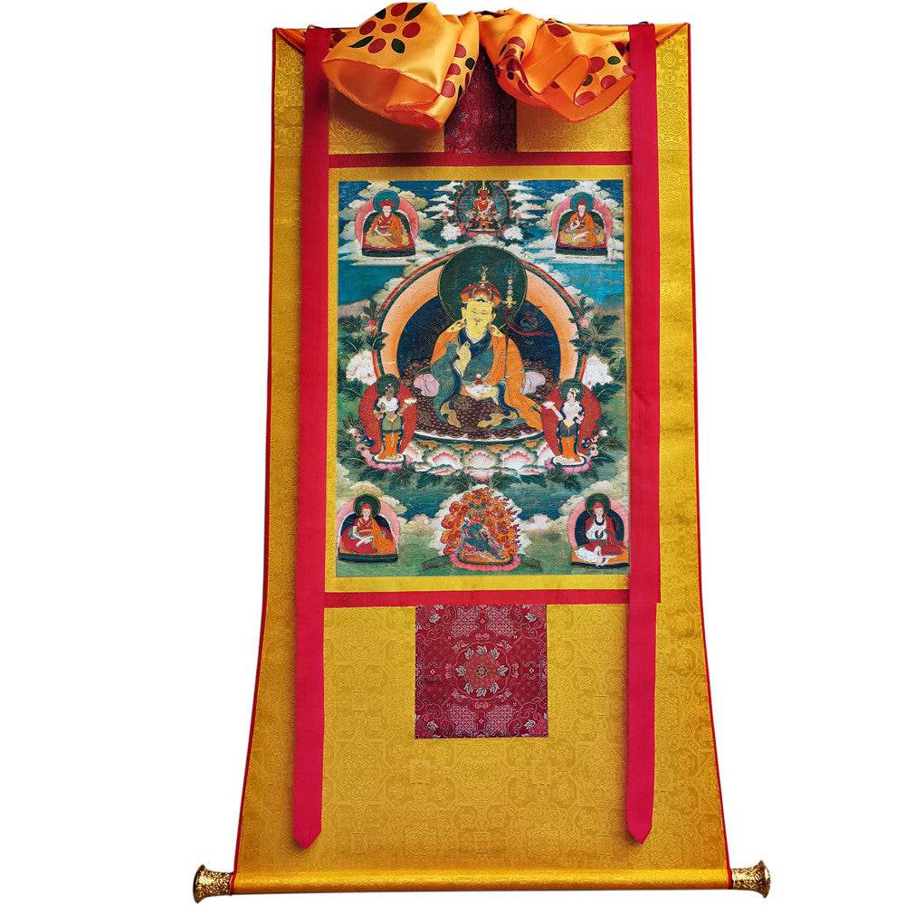 Padmasambhava - Guru Rinpoche - 17th Century Version - Tibetan thangka painting, view 6