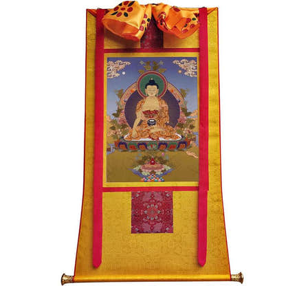 Medicine Buddha Image - Tibetan thangka painting, view 11