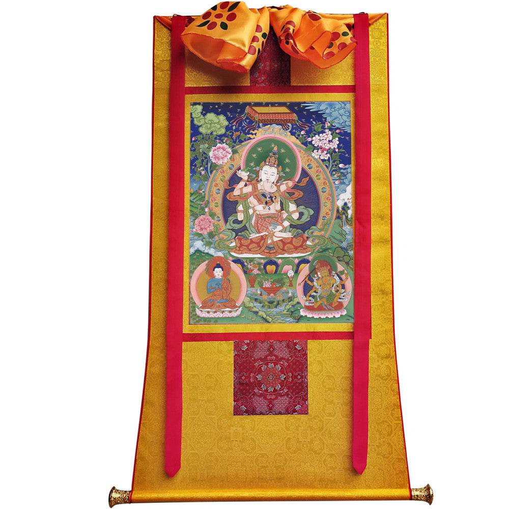 Vajrasattva in Yab Yum - Tibetan thangka painting, view 18