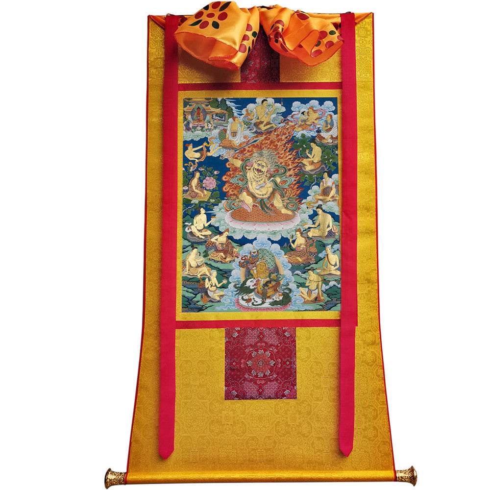 Black Manjusri - Tibetan thangka painting, view 6