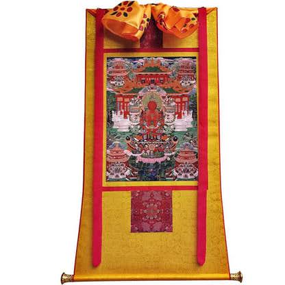 Amitayus Image - Tibetan thangka painting, view 11