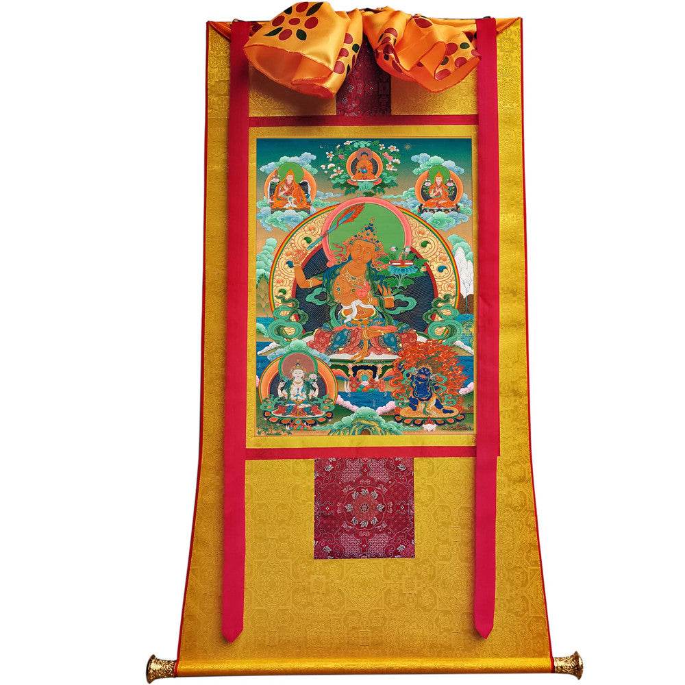 Manjusri - Tibetan thangka painting, view 6