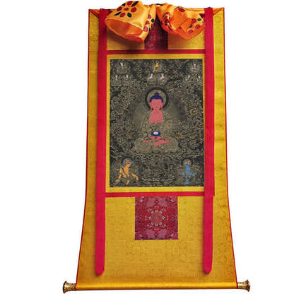 Amitabha Image - Tibetan thangka painting, view 11